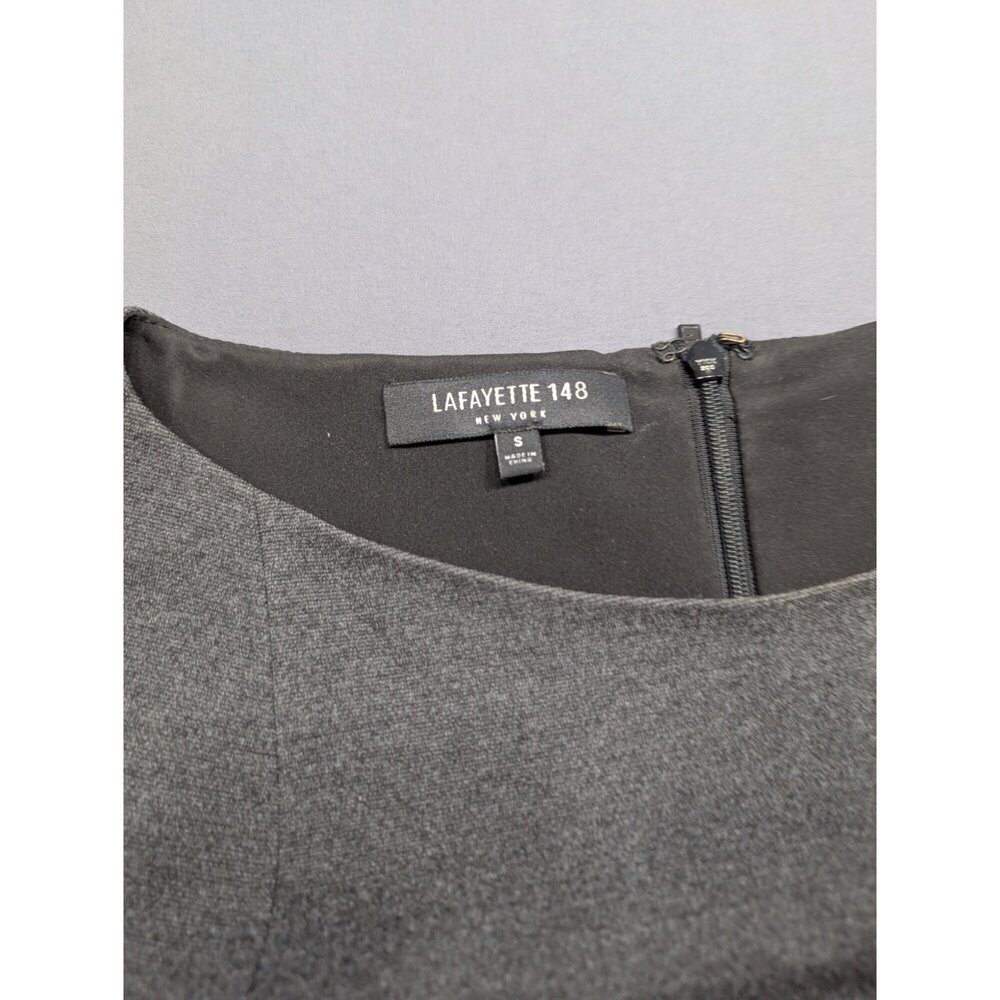 Lafayette 148 NY Gray Bell Sleeve Shift Dress Size S